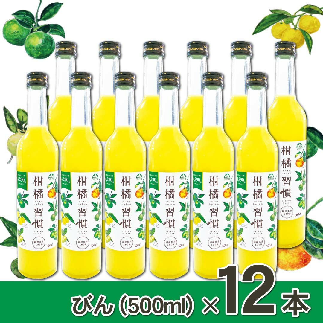 通常購入】柑橘習慣（500ml瓶）12本 | 柚子屋本店ONLINE STORE